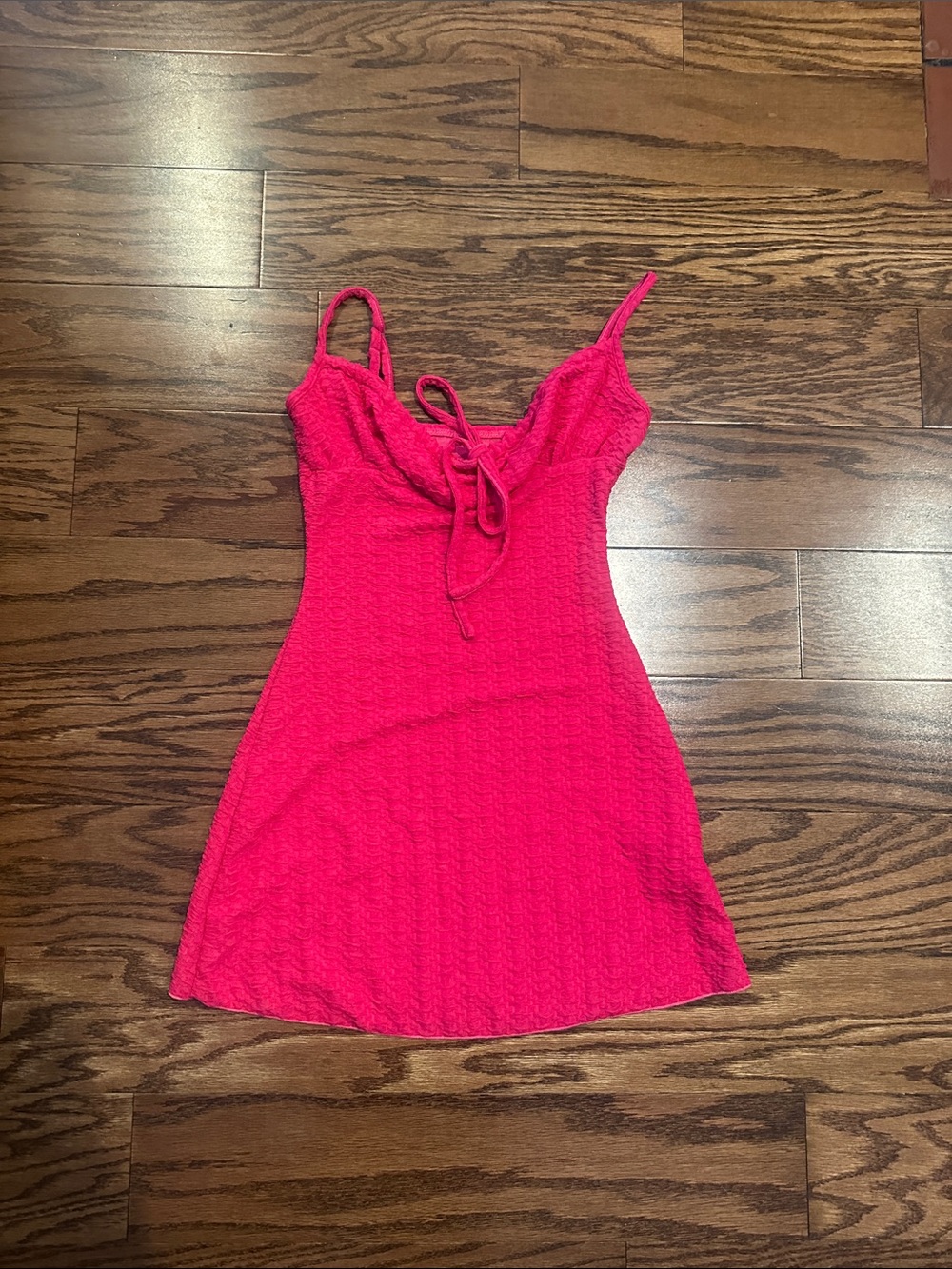 SHEIN Hot Pink Mini Dress with Tie Front